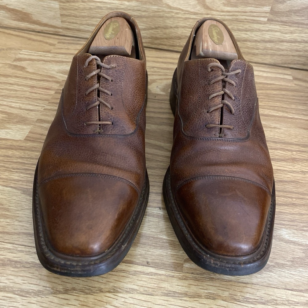Crockett & Jones Barnet Mens US 11 1/2 Brown Leather Cap Toe Dress Shoes England